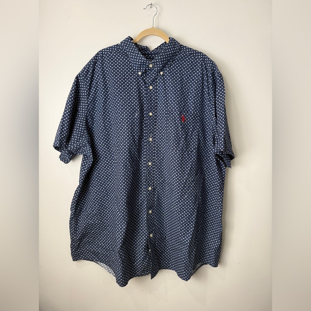 U.S. Polo Assn. Navy Patterned Button Down Shirt‎